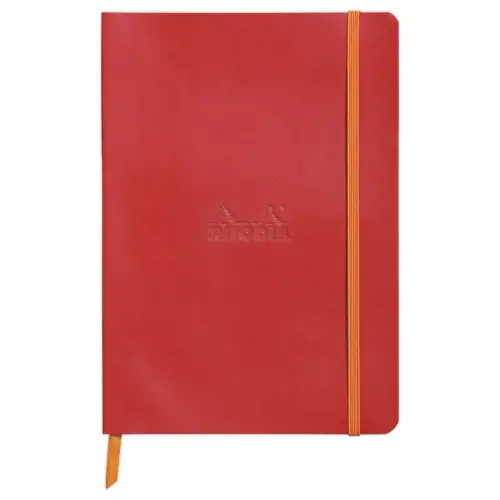 Carnet broché Rhodiarama A5 - 140 pages - couverture souple - rouge - Rhodia photo du produit