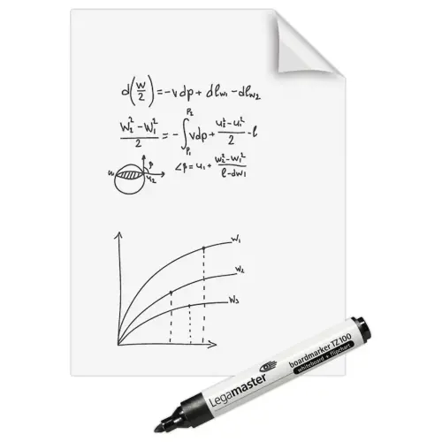 Rouleau 15 feuilles électrostatiques Magic Chart - Version tableau blanc - 90 x 120 cm - Legamaster photo du produit