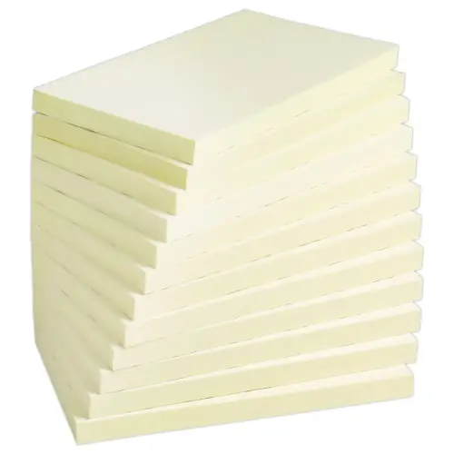 12 Blocs notes repositionnables 76 x 127 mm - Jaune - Fiducial photo du produit