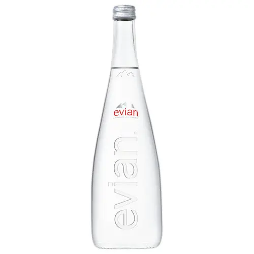 12 Bouteilles d'eau Evian en verre - 75 cl photo du produit