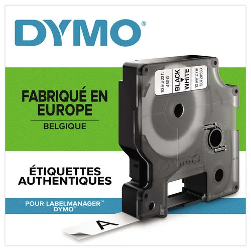 10 Rubans pour titreuse D1 - 12 mm - Impression noir sur fond blanc - DYMO photo du produit