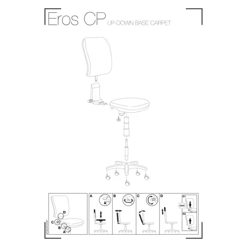 Siège Eros contact permanent noir avecaccotoirs monté photo du produit