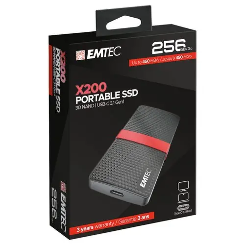 Disque dur externe SSD Emtec USB 3.1 -256Go - Disques durs externes