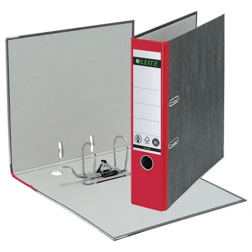 Classeurs &agrave; levier carton marbr&eacute; - Dos 8 cm  - rouge - Leitz photo du produit