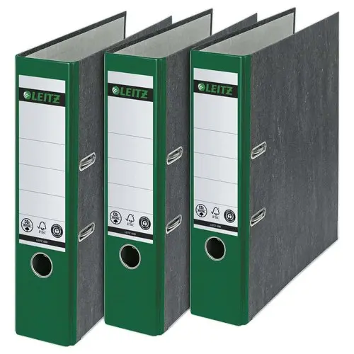 Classeurs à levier carton marbré LEITZ- Dos 8 cm - Dos couleur vert photo du produit