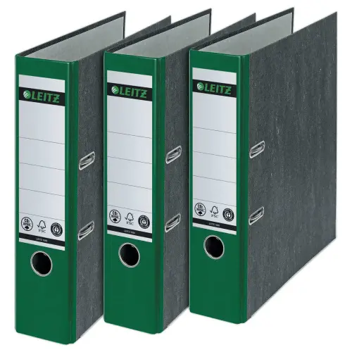 Classeurs &agrave; levier carton marbr&eacute; - Dos 8 cm  - vert - Leitz photo du produit