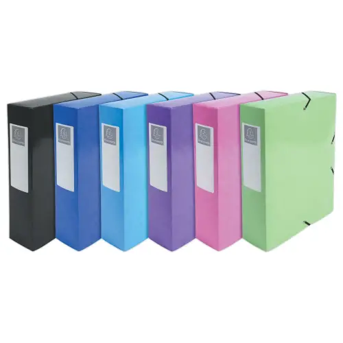 6 Bo&icirc;tes de classement Iderama  - Dos 8 cm assortis - Exacompta photo du produit