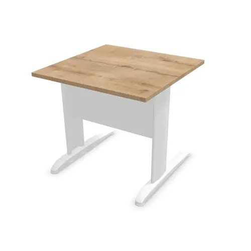 Table 80 x 80 ch&ecirc;ne vein&eacute; - pieds blanc Fiducial photo du produit