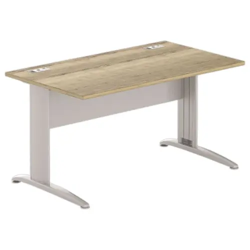 Bureau Buenos Aires - 140 x 80 cm - Plateau chêne veiné et pieds alu - Fiducial photo du produit