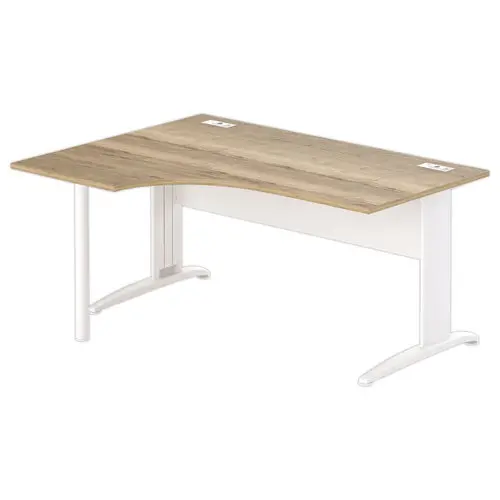 Bureau BUENOS AIRES compact retour &agrave; gauche160 x 80 ch&ecirc;ne vein&eacute; /blanc photo du produit