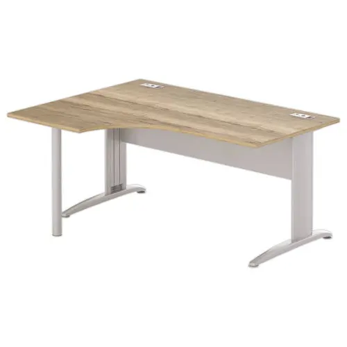 Bureau BUENOS AIRES compact retour &agrave; gauche 160X80 ch&ecirc;ne vein&eacute;/alu photo du produit