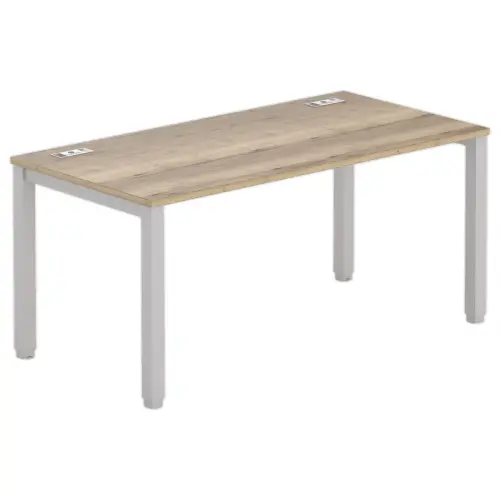 Bureau 160 x 80 ch&ecirc;ne vein&eacute; - pieds  aluminium photo du produit