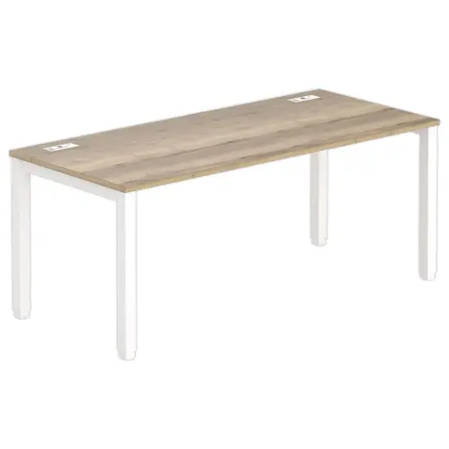 Bureau 180 x 80 ch&ecirc;ne vein&eacute; - pieds  blancs photo du produit