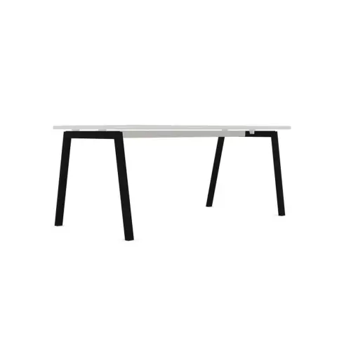 Bureau rectangulaire 180x80 Blanc / piét. anthracite BANGKOK photo du produit