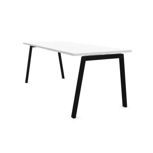 Bureau rectangulaire 180x80 Blanc / piét. anthracite BANGKOK photo du produit
