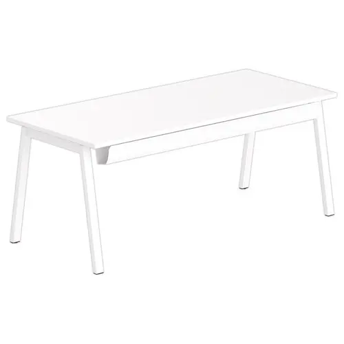 Bureau rectangulaire 180x80 Blanc / pi&eacute;t. Blanc BANGKOK photo du produit