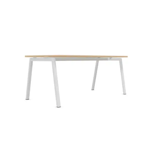 Bureau rectangulaire 180x80 H&ecirc;tre / pi&eacute;t. Blanc BANGKOK photo du produit