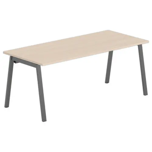 Bureau rectangulaire 180x80 Acacia Clair / piét. Anthracite BANGKOK photo du produit