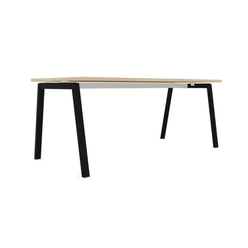 Bureau rectangulaire 180x80 Acacia Clair / piét. Anthracite BANGKOK photo du produit