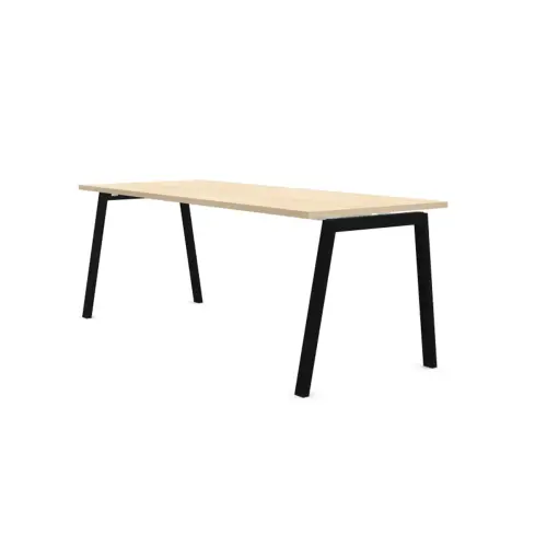 Bureau rectangulaire 180x80 Acacia Clair / piét. Anthracite BANGKOK photo du produit