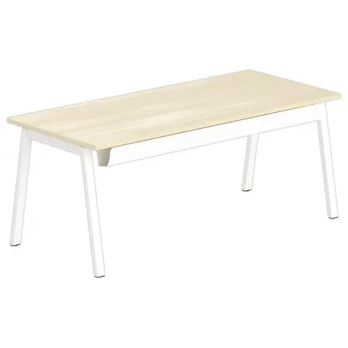 Bureau rectangulaire 180x80 Acacia Clair / piét. blanc BANGKOK photo du produit