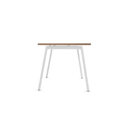Bureau rectangulaire 180x80 Noyer / pi&eacute;t. Blanc BANGKOK photo du produit