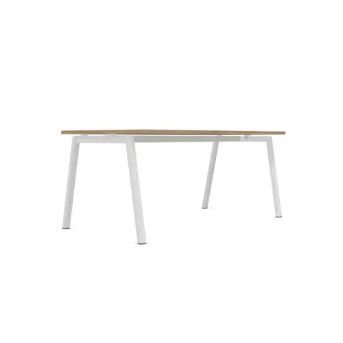 Bureau rectangulaire 180x80 Chêne veiné / piét. blanc BANGKOK photo du produit