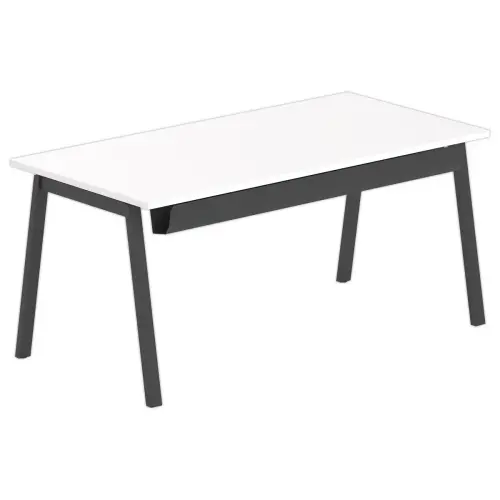 Bureau rectangulaire 160x80 Blanc/ pi&eacute;t. Anthracite BANGKOK photo du produit