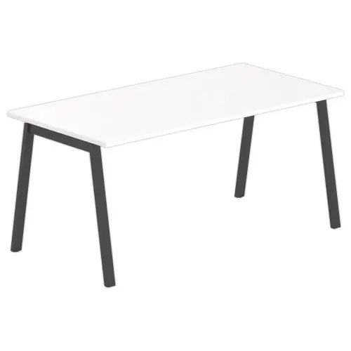 Bureau rectangulaire 160x80 Blanc/ pi&eacute;t. Anthracite BANGKOK photo du produit