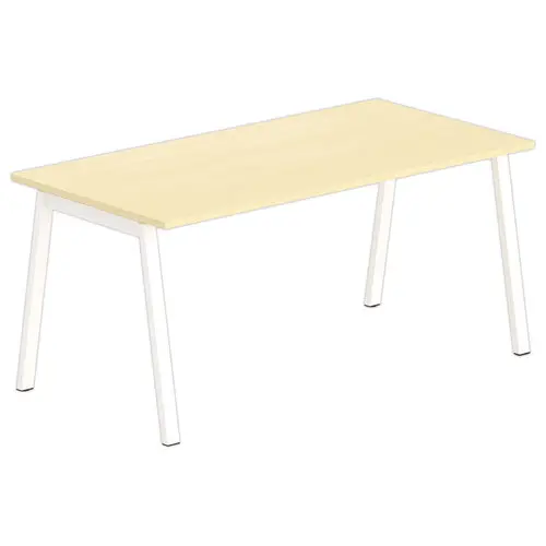 Bureau rectangulaire 160x80 Hêtre / piét. Blanc BANGKOK photo du produit