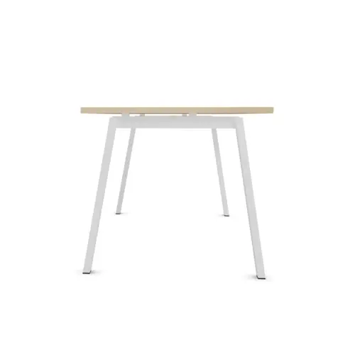 Bureau rectangulaire 160x80 Acacia clair / piét. Blanc BANGKOK photo du produit