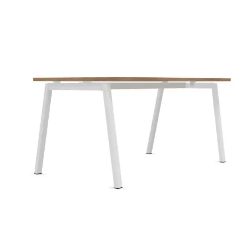 Bureau rectangulaire 160x80 Noyer / piét. Blanc BANGKOK photo du produit