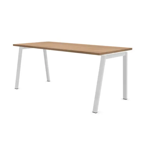 Bureau rectangulaire 160x80 Noyer / piét. Blanc BANGKOK photo du produit