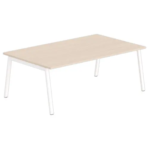 Table rectangulaire 200x120 Acacia / Piét.Blanc photo du produit