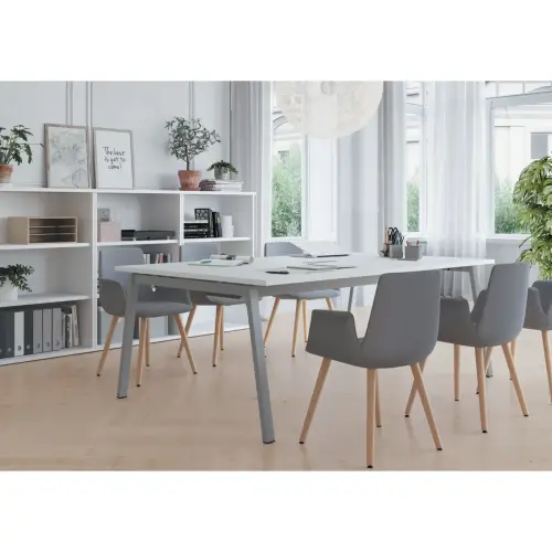 Table rectangulaire 200x120 Acacia / Pi&eacute;t.Blanc photo du produit