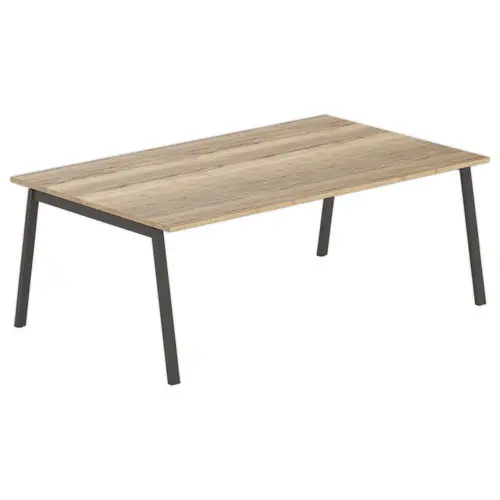 Table rectangulaire 200x120 Chêne veiné / Piét.Anthracite photo du produit
