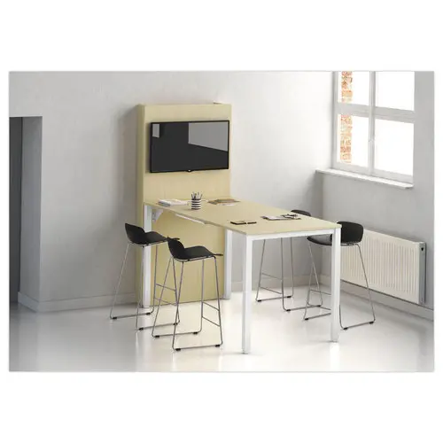 Table Multim&eacute;dia 200 x 100 cm acacia /blanc photo du produit