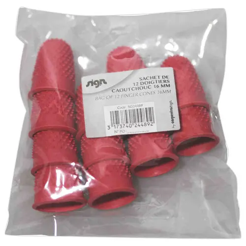12 Doigtiers en caoutchouc pour femme - Ø16 mm - SIGN photo du produit