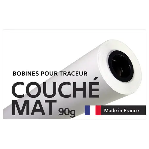 Rouleau de papier couch&eacute; mat 0,610 X 45 m - 90g photo du produit