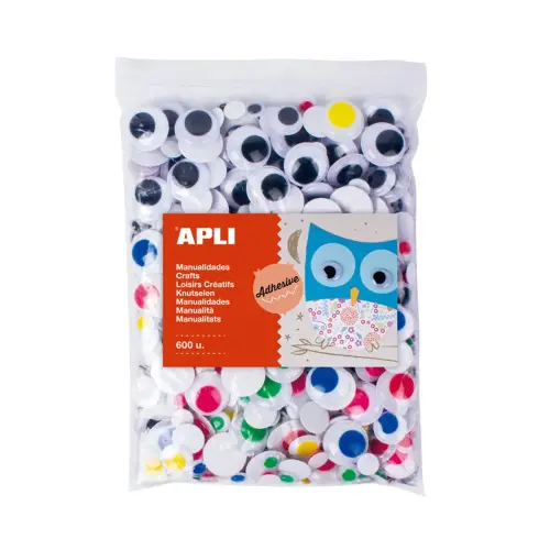 600 Yeux mobiles adhésifs - Coloris assortis - Apli photo du produit