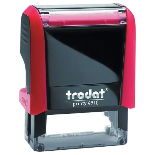 Tampon personnalisable Printy 4910 - Boîtier rouge - Encre noire - 2 lignes maxi photo du produit