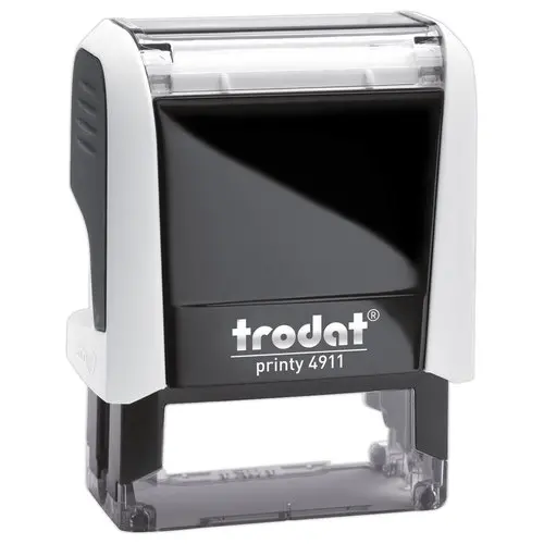 Timbre personnalisable Printy 4911 - Boitier blanc - Encre noire - 38 x 14 mm - 4 lignes max. photo du produit