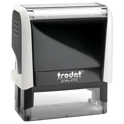 Timbre personnalisable Printy 4912 - Boitier blanc - Encre noire - 47 x 18 mm - 5 lignes max. photo du produit