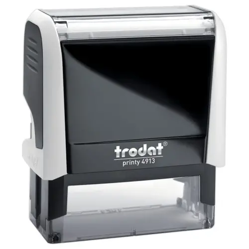 Timbre personnalisable Printy 4913 - Boitier blanc - Encre noire  - 6 lignes max - Trodat photo du produit