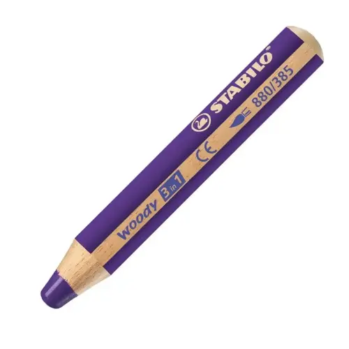 Crayon bois gros module WOODY - Multi-surfaces - Mine 10 mm - Violet - Stabilo photo du produit