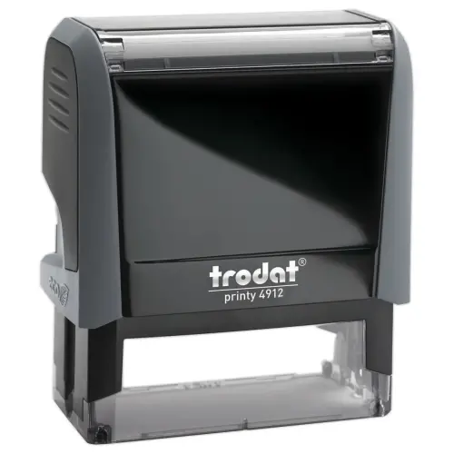 Timbre personnalisable Printy 4912 - Boîtier gris - Encre noire - 47 x 18 mm - Trodat photo du produit