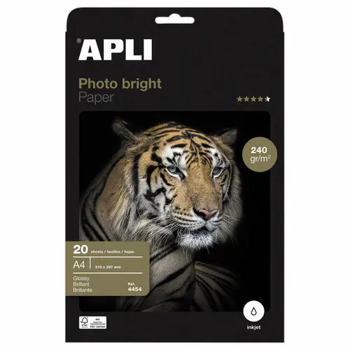 20 Feuilles de papier photo Photobright format A4 240g brillant photo du produit