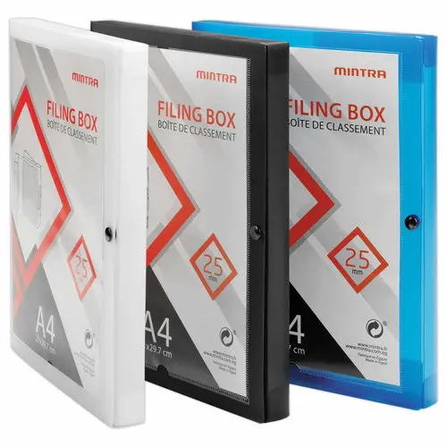Boîte valisette personnalisable  en polypropylène A4 - Dos 2,5 cm bleu photo du produit