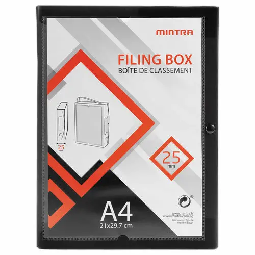 Boîte valisette personnalisable - polypropylène A4 - Dos 2,5 cm - noir - Access photo du produit