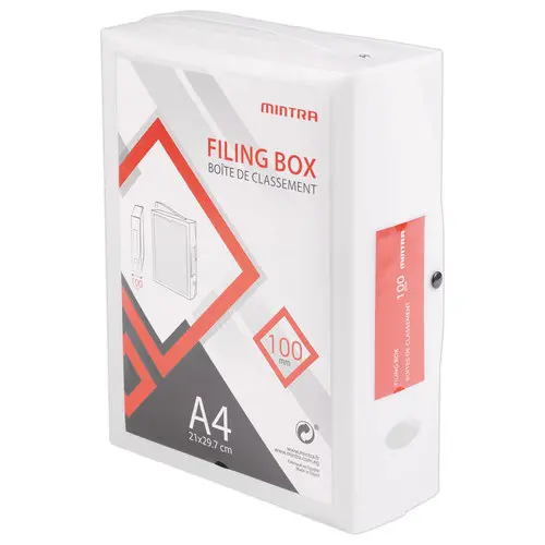 Boîte valisette personnalisable  en polypropylène A4 - Dos 10 cm blanc photo du produit